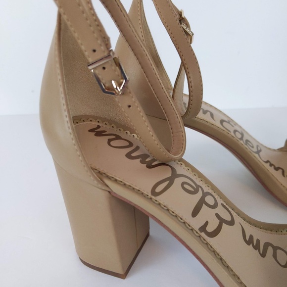 Sam Edelman Beige Leather Open Toe Heels - Picture 7 of 13